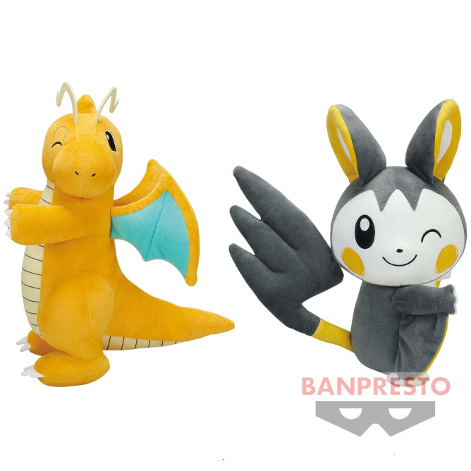 Pokemon Mofugutto Hopepita Plush - Dragonite / Emolga