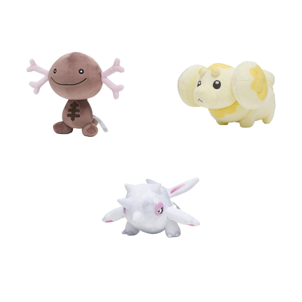 Pokemon Center Paldea Plush - Paldean Wooper, Fidough, Cetitan